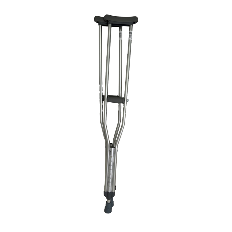 Underarm (Pushbutton) Crutches  - Tall - Silver - 5ft 10in - 6ft 6in - Pair