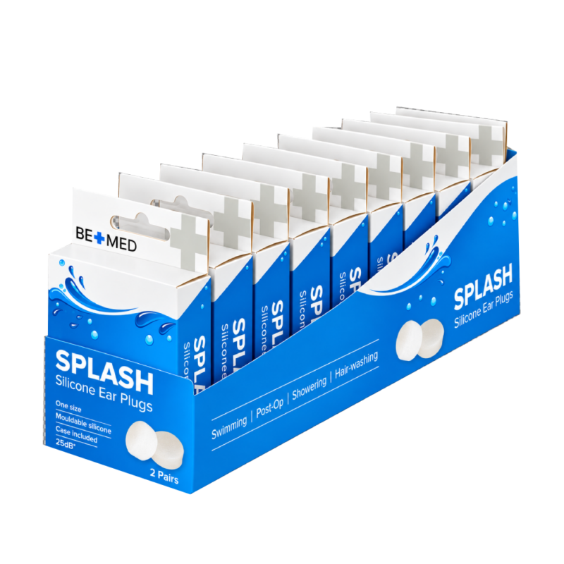 SPLASH! - Ear Plugs - Silicone - Adult - Case x2 Prs - Display x10
