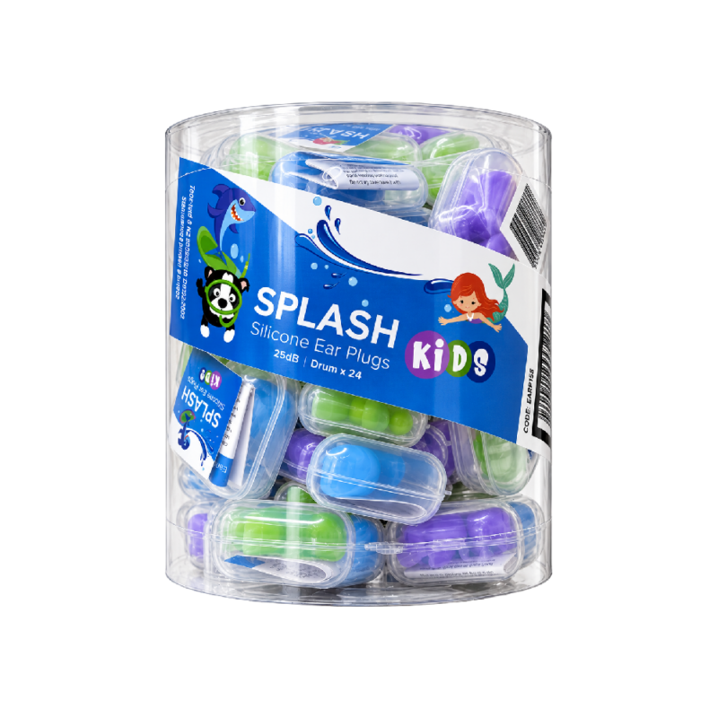 SPLASH! - Ear Plugs - Silicone - Kids - Case x1 Pr - Drum x24
