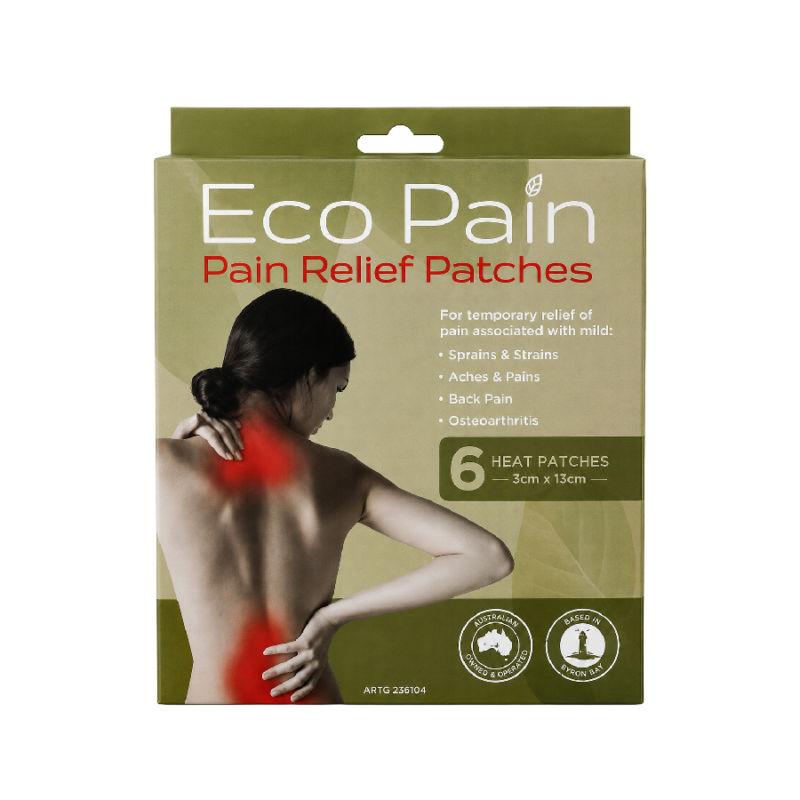 Eco Pain Eze - Pain Relief Patches - 6 Patches - 9cm x 13cm (6)