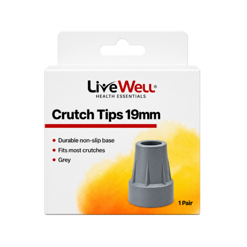 Crutch Tips - Grey - 19mm - 1 Pair - Bemed