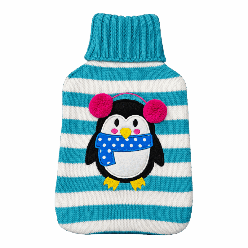 Hot Water Bottle Cover - Knit - Penguin