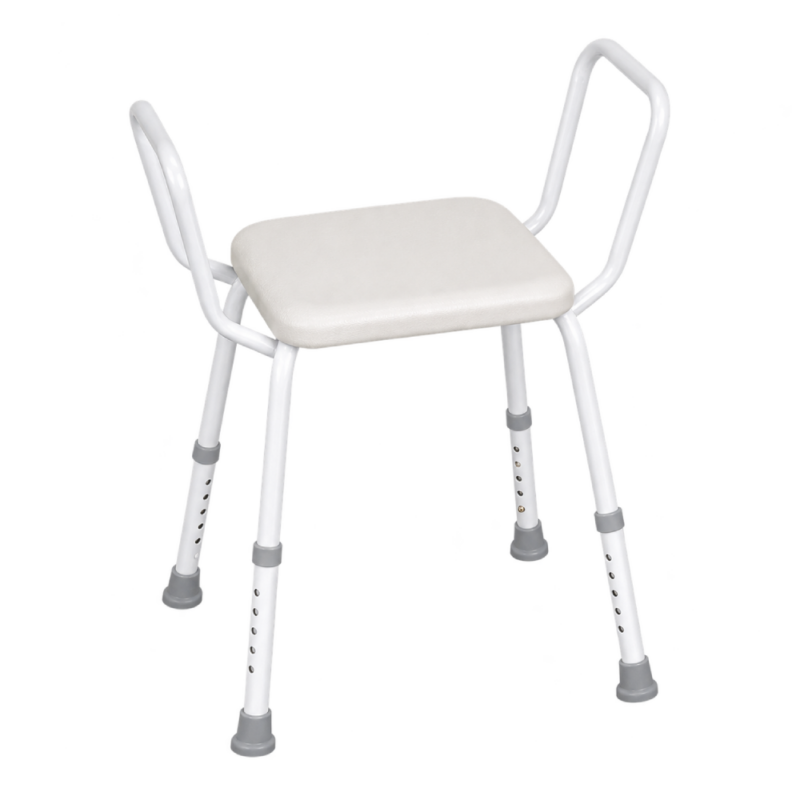 Shower Stool  with Arms Adjustable - No Backrest