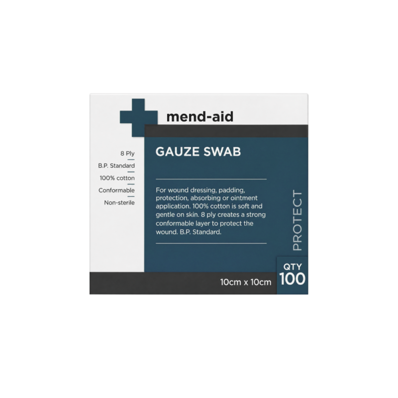 Gauze Swab - 10cm x 10cm - 100 Pieces - Mend-Aid