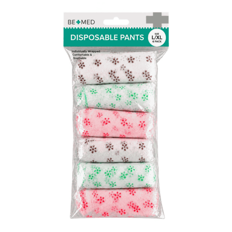 Disposable Lady Pants/Briefs - Lrg/ XLrg - 6 Pieces - Bemed
