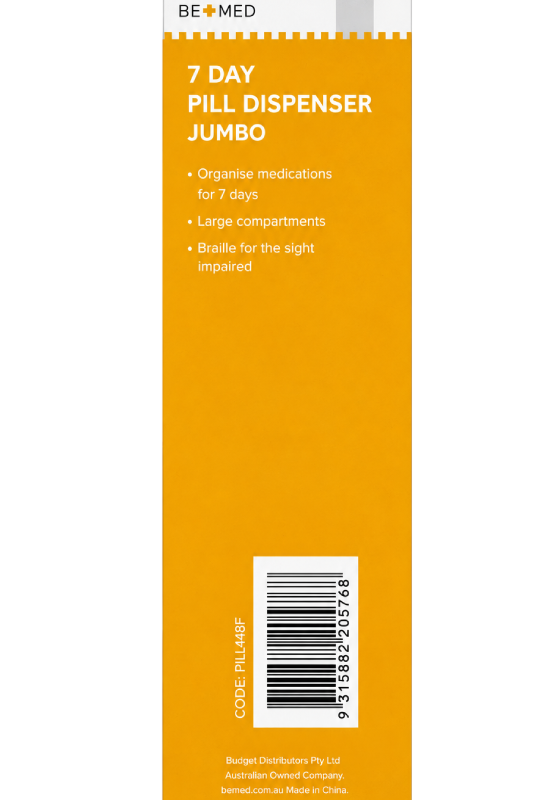 Pill Dispenser - 7 Day - Jumbo - 28cm Long - Bemed