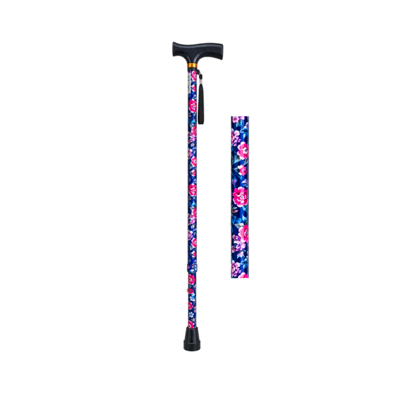 Walking Stick - Adjustable - Blue Floral