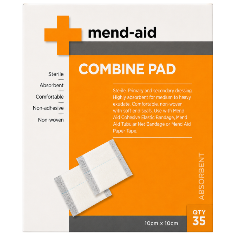 Combine Pad - 10cm x 10cm - 35 Pieces - Mend-Aid