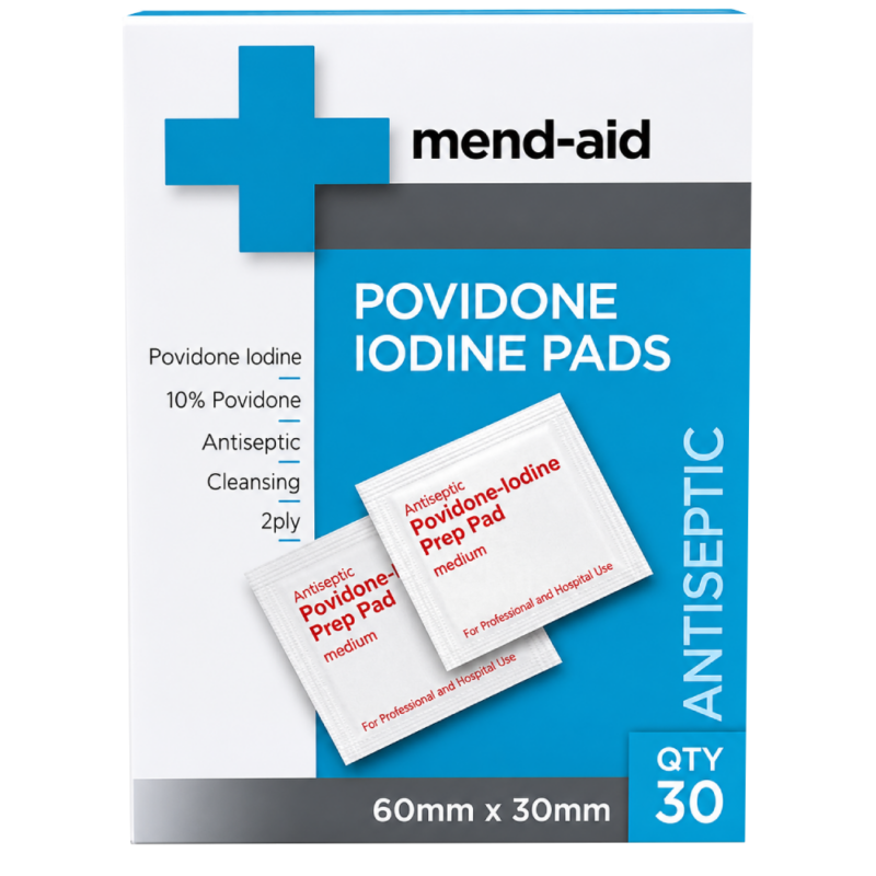Povidone-Iodine Pads - 30 Pieces - [Display x 6] - Mend-Aid