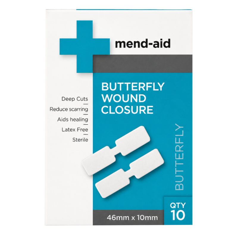 Butterfly Wound Closure - 45mm x10mm - 10 Pcs - [Display x 6] - Mend-Aid