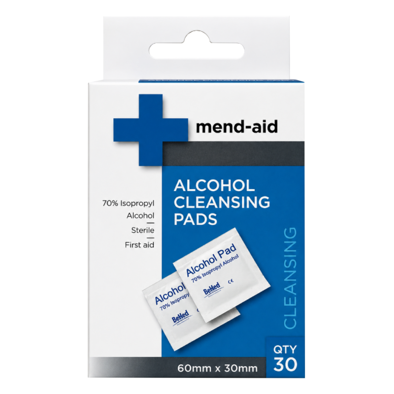 Alcohol Cleansing Pad - 30 Pieces - [Display x 6] - Mend-Aid