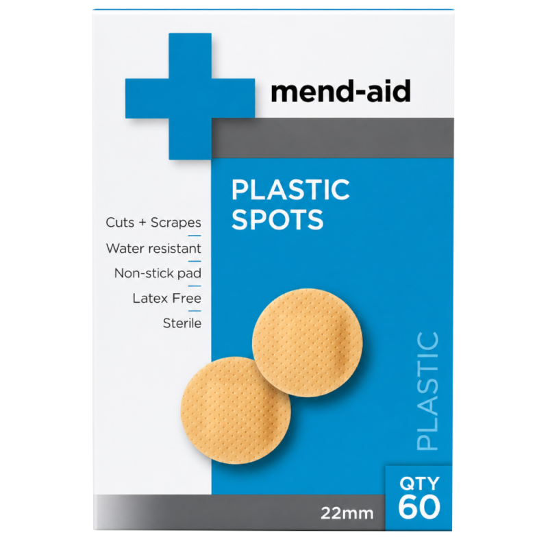 Plastic Spots - 22mm - 60 Pieces - [Display x 6] - Mend-Aid