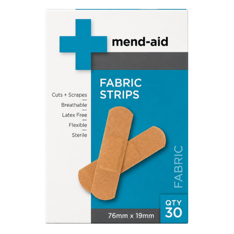 Fabric Strips - 76mm x 19mm - 30 Pieces - [Display x 6] - Mend-Aid