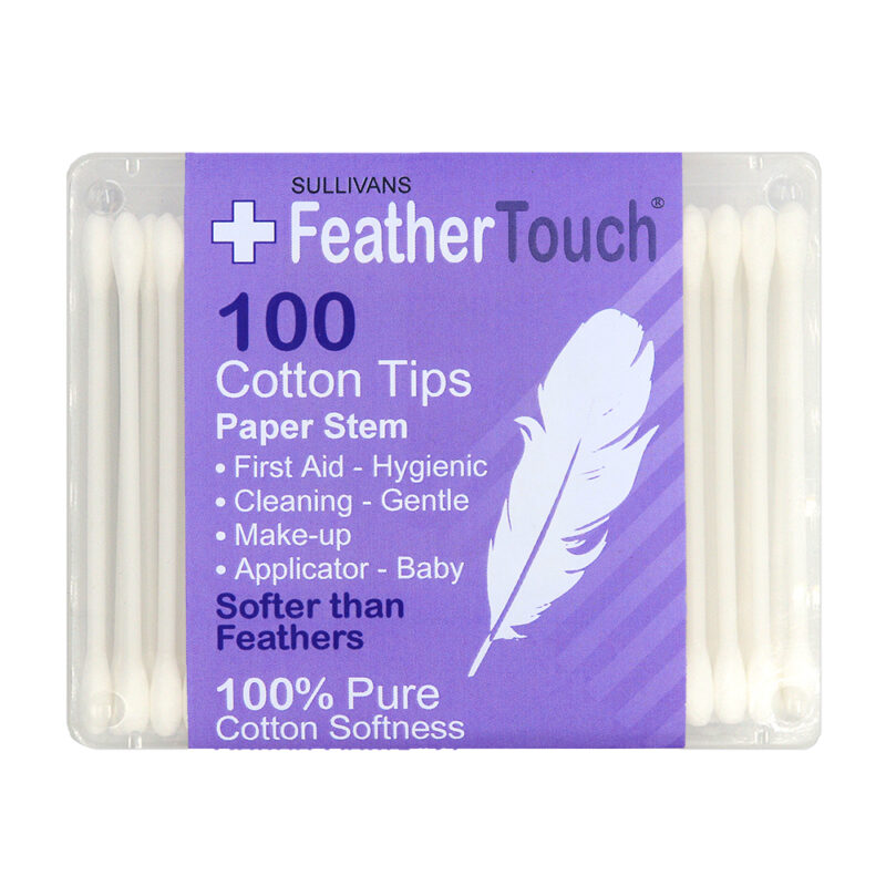 Cotton Tips - Paper Stem - 100% Cotton - 100 Pieces (Sullivan's)