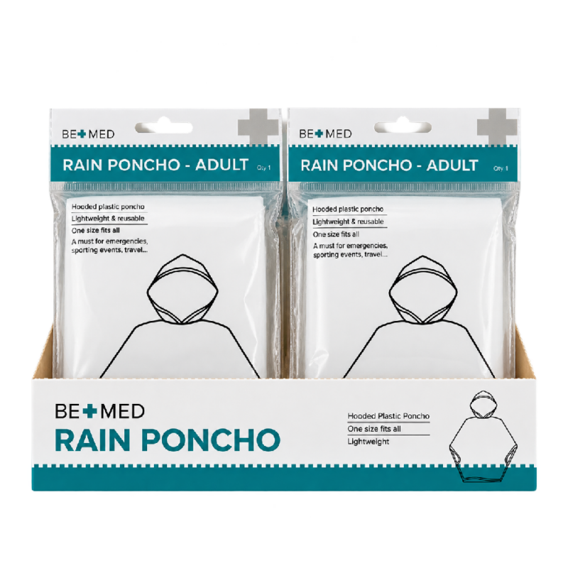 Raincoat/Poncho with Hood - Adult - Bemed - [Display x 12]