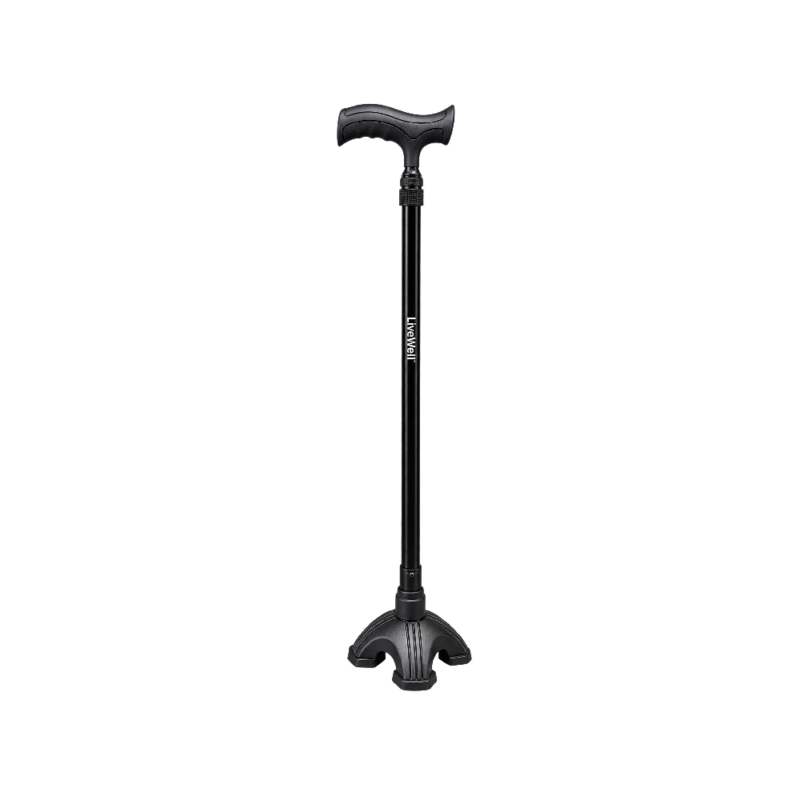 Walking Stick - Adjustable - Black - Free Standing